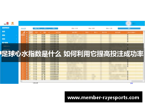 足球心水指数是什么 如何利用它提高投注成功率 足球心水指数是什么 如何利用它提高投注成功率