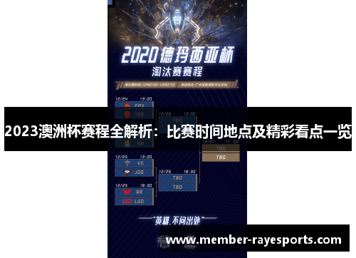 2023澳洲杯赛程全解析:比赛时间地点及精彩看点一览 2023澳洲杯赛程全解析:比赛时间地点及精彩看点一览